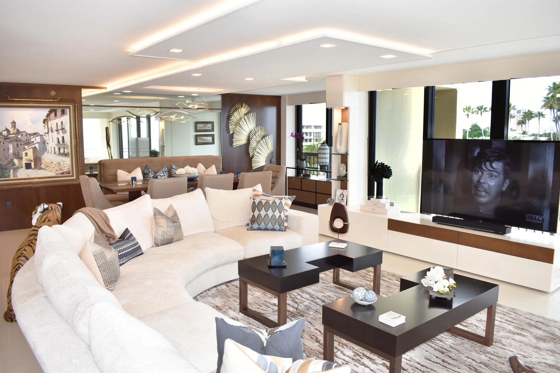 Contemporary interior design with wall art